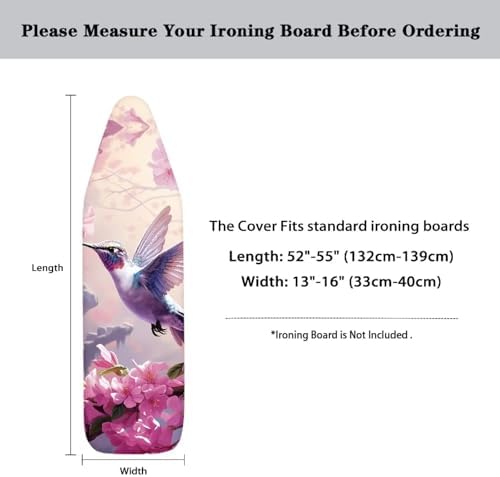Floral Hummingbird Ironing Board Cover and Pad Extra Thick Heavy Duty Padded 3 - Image 6
