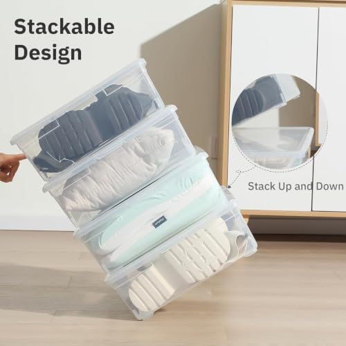 novelinks 6 Pack 6 Quart Clear Plastic Storage Bins - Image 3