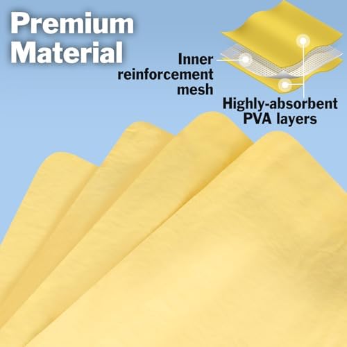 6 Pack Premium Shammy Cloth for Car Drying, 26”x17” Chamois Towel for Car - Image 4