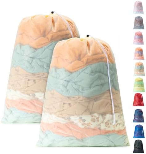 2 Pack Mesh Travel Laundry Bag 24" x 36"Extra Large Dirty Clothes Organizer by Unknown