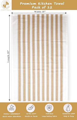 Pack of 12 Cotton Kitchen Towels Set, Dish Towels, Cleaning Rags, Kitchen Dish - Image 4