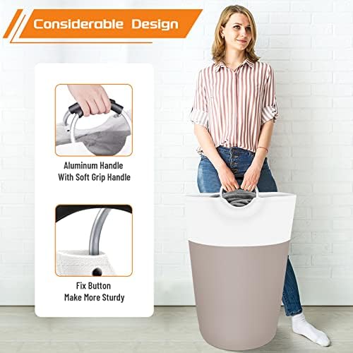 BlissTotes 90L Laundry Basket, Freestanding Collapsible Hamper - Image 5