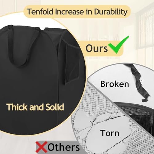 Upgraded Pop-up Laundry Hamper 2 Pack, 70L Laundry Basket - Image 4