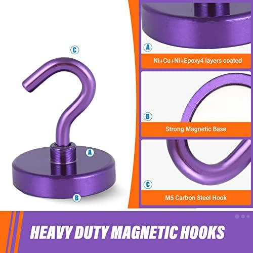 Neosmuk Magnetic Hooks, 130lb Heavy Duty, 10 Pack - Image 5