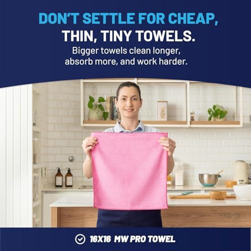 MW PRO Microfiber Cleaning Cloths Pink - Image 3