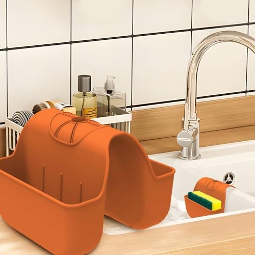Sponge Holder for Kitchen Sink, Silicone Sink Saddle Caddy Organizer Rack by Unknown