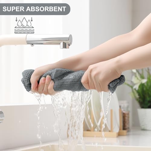 Homaxy 12 Pack 100% Cotton Kitchen Towels and Dishcloths Set - Image 3