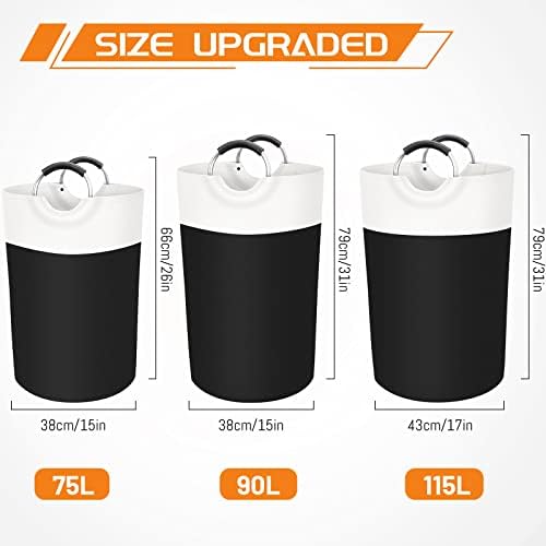 BlissTotes 90L Laundry Basket, Freestanding Collapsible Hamper - Image 2