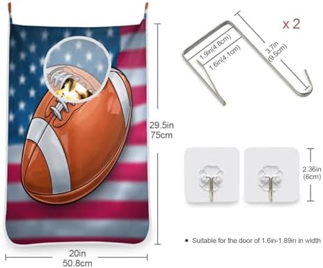 1PC Hanging Laundry Hamper Bag Over the Door Laundry Hamper Wall Hamper Large - Image 3