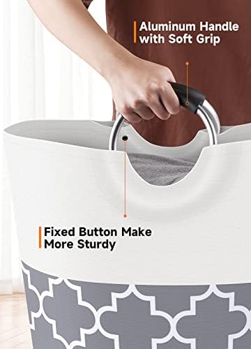 Large Laundry Basket 82L Tall Collapsible Hamper - Image 4