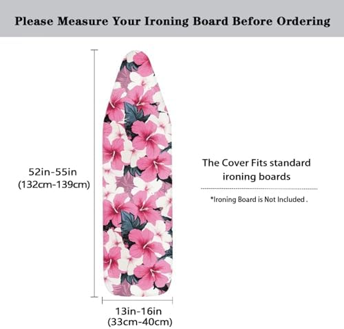 Tropical Pink Flower Ironing Board Cover Standard Ironing Board Cover - Image 5