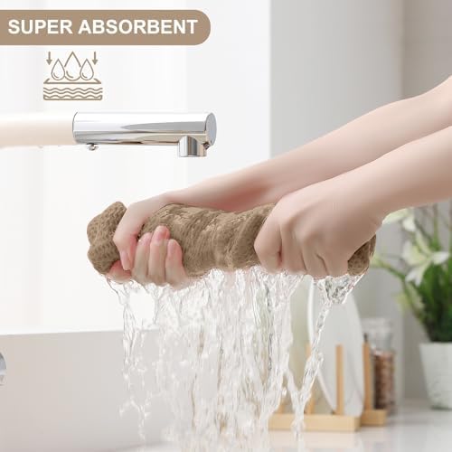 Homaxy 12 Pack 100% Cotton Kitchen Towels and Dishcloths Set - Image 3