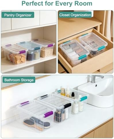 Storage Bins with Lids 6 Pack Clear Storage Containers, 7 Quart Stackable - Image 7