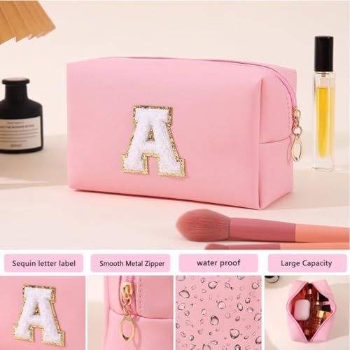 Initial Makeup Bag for Women Gifts, PU Leather Cosmetic Pouch - Image 3