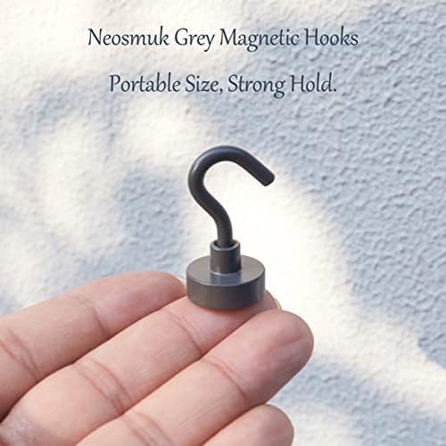 Neosmuk Magnetic Hooks Cruise Ship Essential, 30lb+ Grey, 5 Pack - Image 2