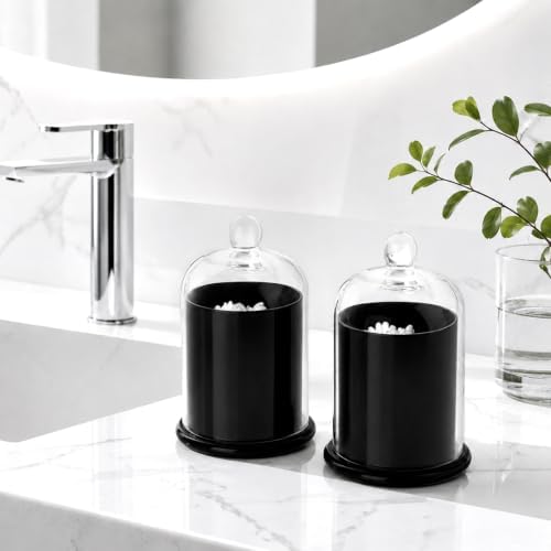rejomiik Qtip Holder Glass Apothecary Jars - Image 2