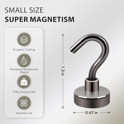Neosmuk Magnetic Hooks for Cruise Cabins, 30lb Heavy Duty, 6 Pack - Image 3