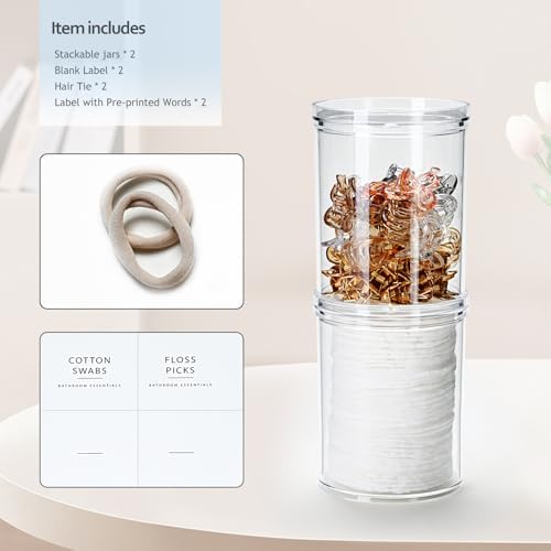 SheeChung 2 Pack 10oz Stackable Clear Qtip Holder - Image 2