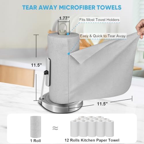 AIDEA Microfiber Cleaning Cloth Roll-600PK, Reusable Paper Towels 11.5×11.5" - Image 2