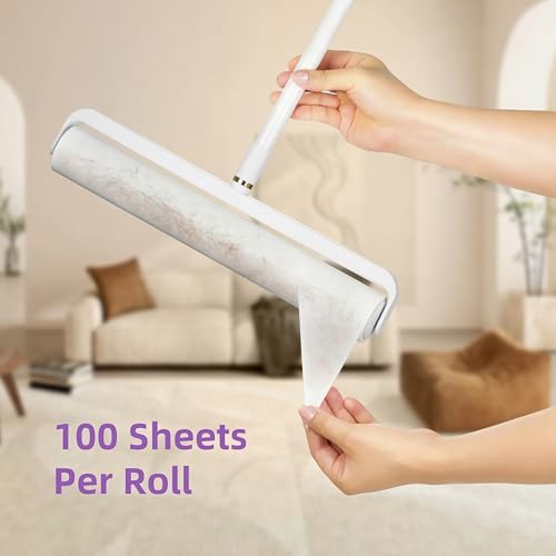 Extra-Wide Lint Roller Kit, 500 Sheets, Pet Hair/Lint/Debris Remover. - Image 3