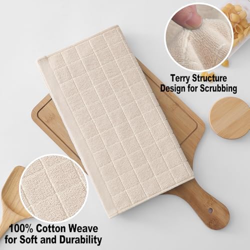 Homaxy 100% Cotton Terry Kitchen Dish Cloths, 4 Pack - Image 2
