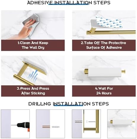 ASTOFLI Paper Towel Holder Under Cabinet No Drilling, Self Adhesive Paper Towel - Image 5