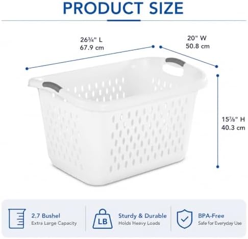 Laundry Basket 2.7 Bushel Extra Large Plastic - Image 3