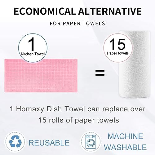 Homaxy 100% Cotton Terry Kitchen Towels, 12 Pack - Image 6
