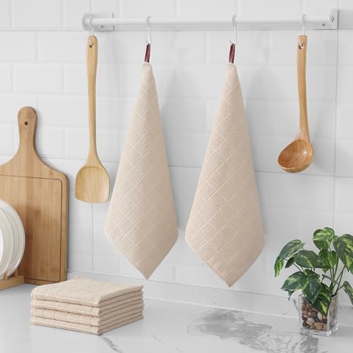 Homaxy 100% Cotton Terry Kitchen Dish Cloths, 4 Pack - Image 6