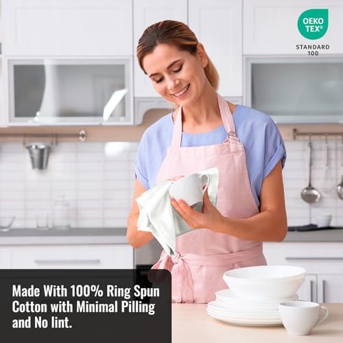 ROYALE LINENS Flour Sack Towels – 12 Pack 28x28 Inch White Kitchen Dish Towels - Image 6