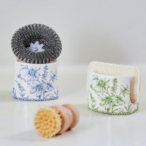 Bico Green Garden Toile De Jouy Ceramic Kitchen Sponge Holder - Image 6