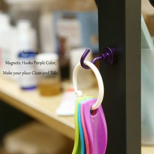 Neosmuk Magnetic Hooks Cruise Ship Essential, 30lb+ Purple, 5 Pack - Image 3