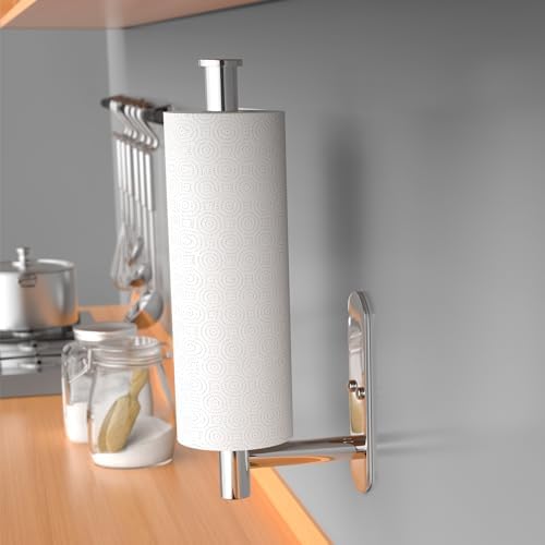VAEHOLD Self Adhesive Paper Towel Holder Under Cabinet Mount, Wall Mounted - Image 5
