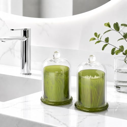 rejomiik Qtip Holder Glass Apothecary Jars - Image 3