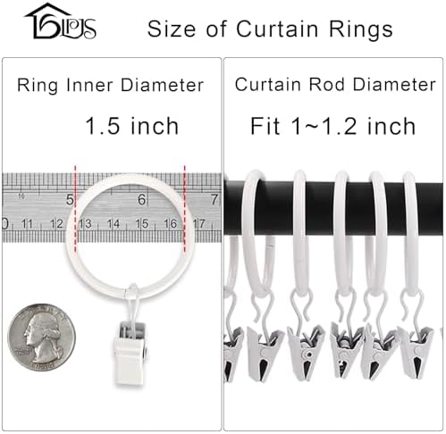 LLPJS 20 Pack Metal Curtain Rings - Image 3