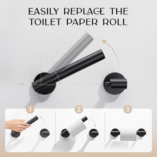 Day Moon™ Matte Black Toilet Paper Holder Wall Mount - Image 5