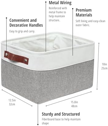 DECOMOMO Storage Bins, Extra Large Fabric Storage Baskets - Image 3
