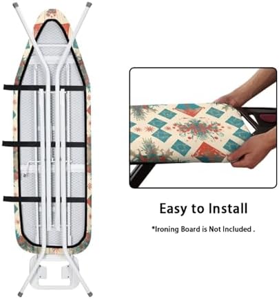 Geometric Rhombus Ironing Board Cover, Christmas Holly Applicable Standard Size - Image 4