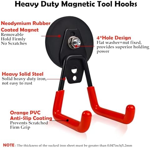 4-Pack Medium Heavy Duty Magnetic Hooks - Image 3
