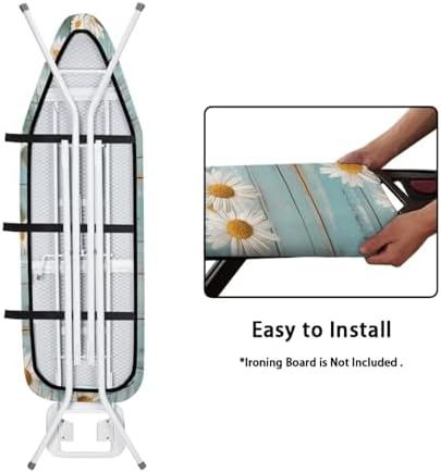 Daisy Ironing Board Covers 15x54 Inch 3D Wood Print Ironing Board Pad - Image 4