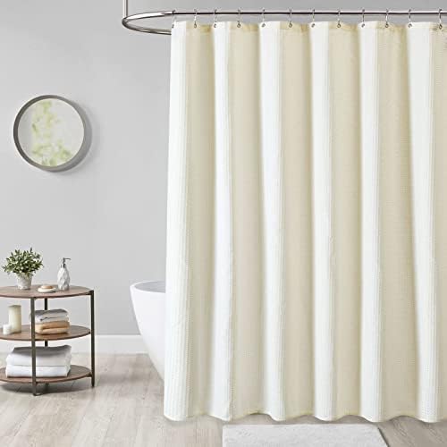 Dynamene Stall Waffle Shower Curtain 256 GSM Heavy Fabric 54x78 Cream/Ivory - Image 6
