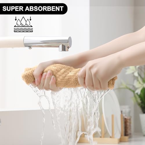 Homaxy 12 Pack 100% Cotton Kitchen Towels and Dishcloths Set - Image 3
