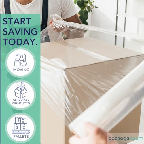 PackageZoom 4 Rolls Clear Stretch Wrap Film 18” x 1500 feet Plastic Wrap - Image 5
