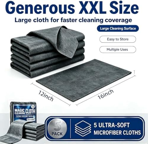 Genie Magic Cleaning Cloth, 10 Pack XXL Microfiber Cleaning Cloths - Image 3