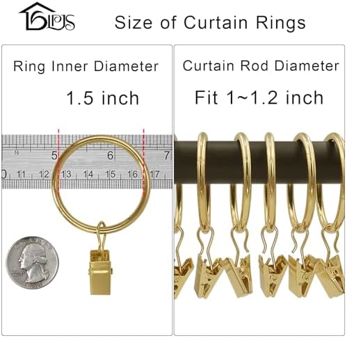 LLPJS 40 Pack Metal Curtain Rings - Image 3