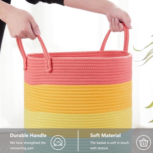 60L Rainbow Laundry Basket Hamper - Image 5