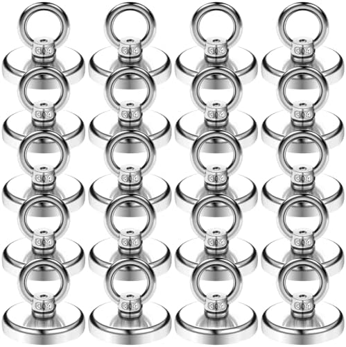 DIYMAG Magnetic Hooks with Countersunk Hole Eyebolt 110LBS 20 Pack by DIYMAG