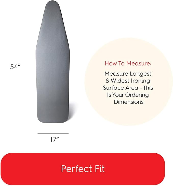 TIVIT Ironing Board Cover 17 x 54” – Made in Italy, Alumitek PRO Heat-Reflective - Image 4