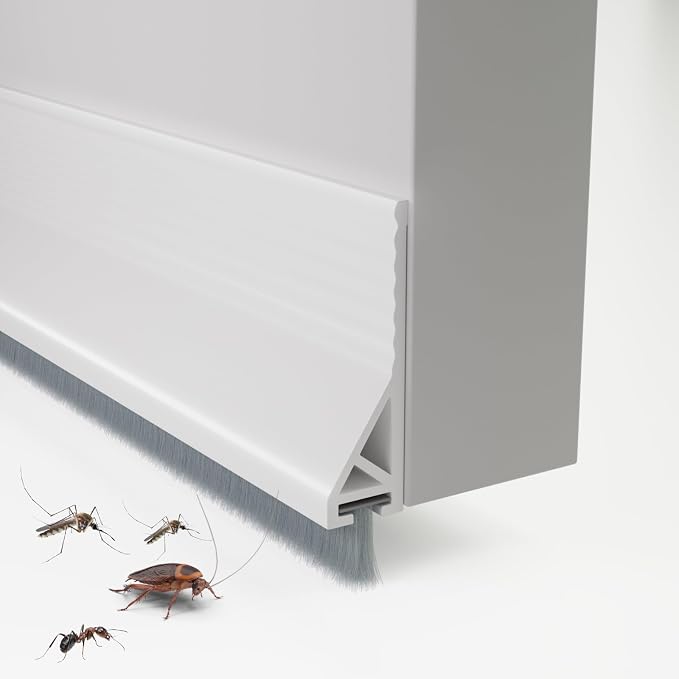 Door Draft Stopper with Brush, 1 Pack | Self Adhesive Weather Stripping by VANNESSE