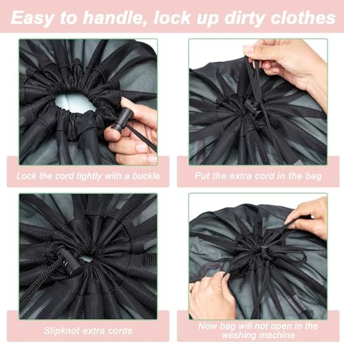4 Pack Mesh Travel Laundry Bag 16" x 20"Extra Large Dirty Clothes Organizer - Image 3